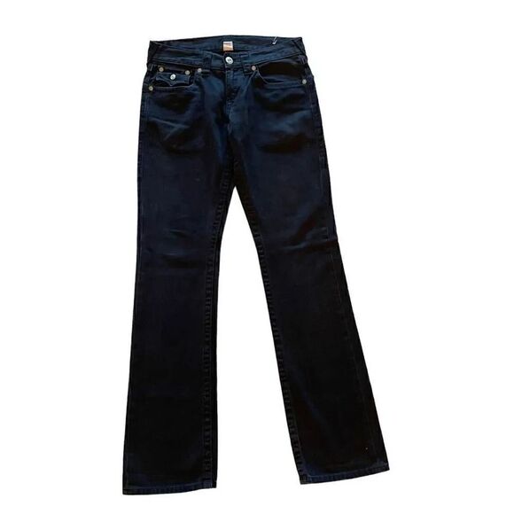 True Religion Jeans  Denim ﻿Horseshoe Back  Pockets Straight Black   29 #1502 - Picture 1 of 15